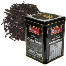 Romanov Tea | Exclusive | Earl Grey | Orange Pekoe | Big Leaf Tea | Metal Tin | GMO Free | Gluten Free | Dairy Free | Sugar Free | 100% Natural | 400 g (3)
