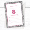 Olivia Samuel 20 x 8th Birthday Party Invitations from Pink
