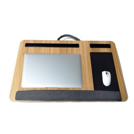 Ayedvan Wooden Lap Desk with Cushion,Work from Home Solution, Lightweight, Fits up to 17 inches Laptop,Lightweight Stand with Soft Wrist Pad,Laptop Pad for Couch