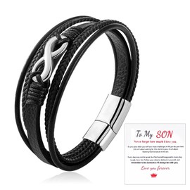 Son Bracelet from Dad Mens Bracelet Mens Bead Bracelet Baseball Basketball Bracelets To My Son Bracelet Leather Bracelet Gifts for Men Grandson Stocking Stuffers for Teens