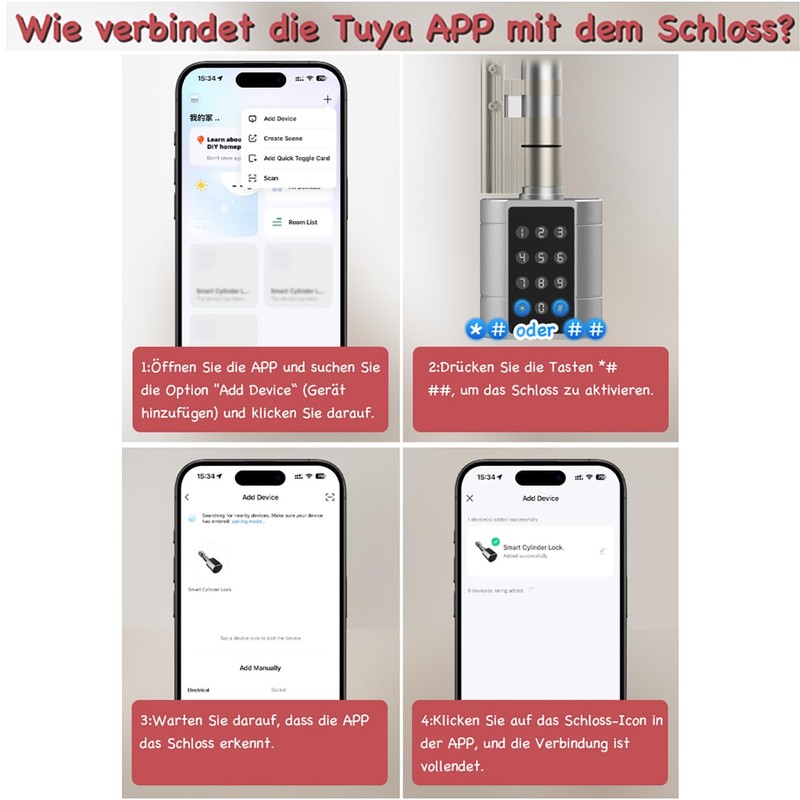 Electronic Door Lock 70 mm 35/35 to 100 mm 50/50
