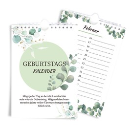 Birthday Calendar A5 - Everlasting, Year-Independent Calendar without Days of the Week - Elegant Wall Calendar for Birthdays & Anniversaries, Perfect for Wall Decoration and Gifts