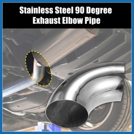 A ABSOPRO 2 Pcs OD 4 Inch 90 Degree Mandrel Bend Elbow SS304 Stainless Steel Bend Tube Exhaust Elbow Pipe for Car Modified Exhaust System 4" Piping Silver Tone Item Replacement