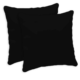 Giovanni Dolcinotti Set of 2 Sofa Cushion Covers 50 x 50 cm – Decorative Cushion Covers – 100% Cotton – Covers with Hidden Zipper – Black – Atlanta Model