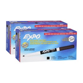 Expo Low Odor Dry Erase Markers Black 24 Count Quick Drying Ink for Offices