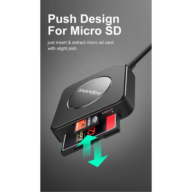 SD Card Reader 4 in 1,SNANSHI USB SD Card Reader