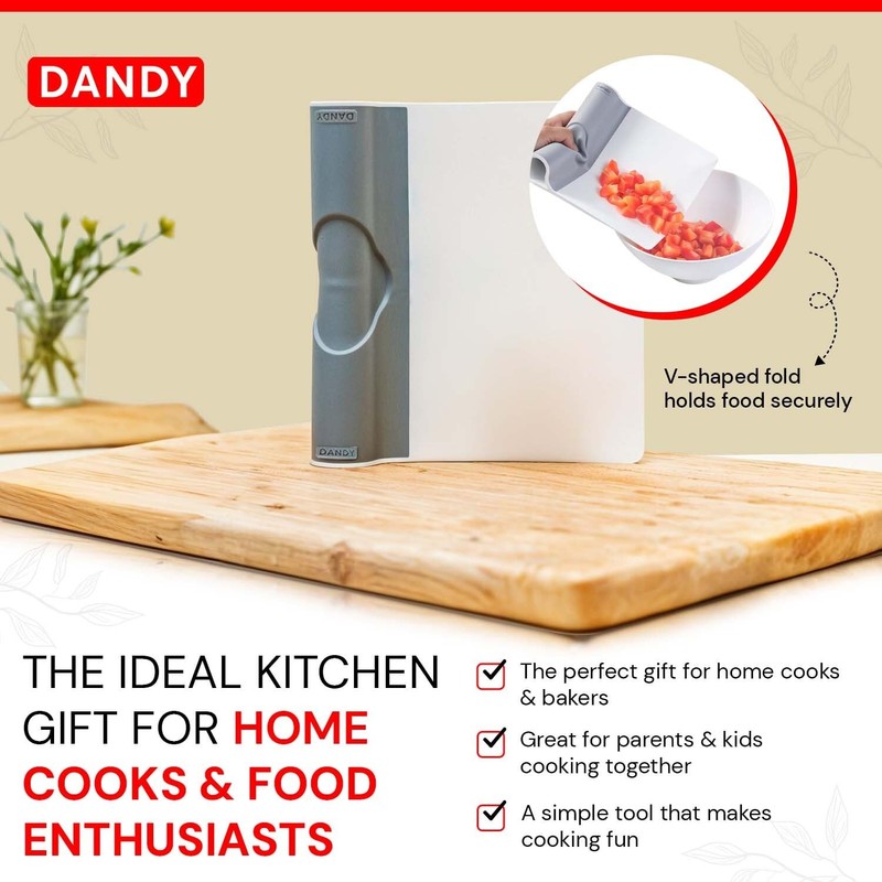 DANDY ScooperDuper - Multi-Purpose Folding Food Mover, Bench Scraper, Dough