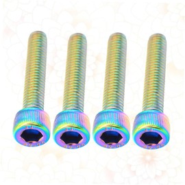 ULTECHNOVO 4pcs Stainless Steel Headset Screw and Fork Cap Dazzling Bike Accessories for Mountain and