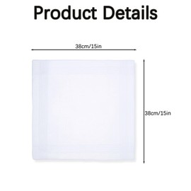 Aidi Handkerchief, 2 Pack Cotton Handkerchiefs, handkerchiefs for men cotton White Handkerchief pocket mens hankies square Soft Cotton Pocket Hanks for Children's Sweat Towel, Family Bedding