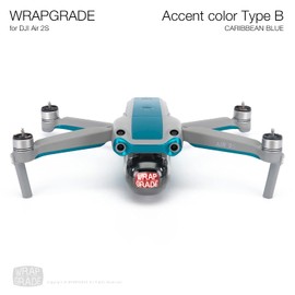 Wrapgrade Skin Compatible with DJI Air 2S | Accent Colour B (Caribbean Blue)