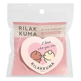 Rilakkuma Big Wood Clip (Heart Pink) RK601B
