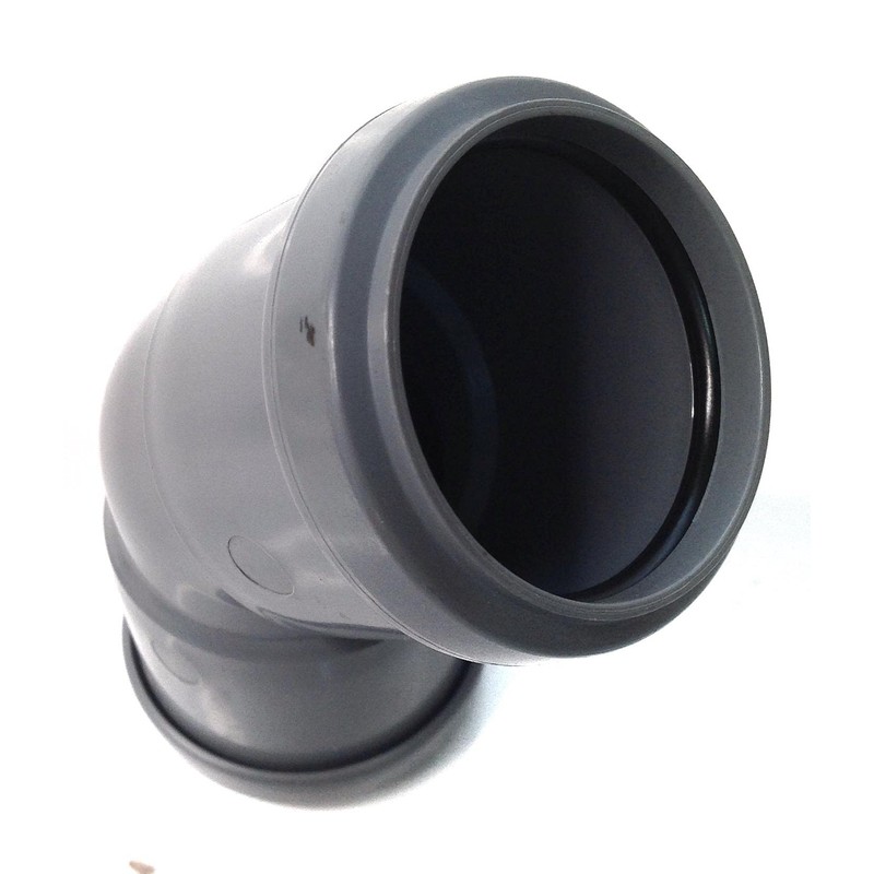 FLOPLAST 32mm Grey Pushfit 135 Degree Waste Pipe Bend
