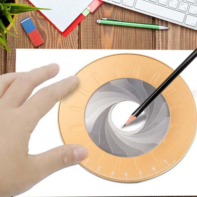 Aluminum Alloy Circle Template, Adjustable Circle Drawing Tool with Clear