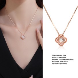 SDA Dancing Diamond Necklace for Modern Women - Genuine Diamond in Gold Necklace for Women (style6)