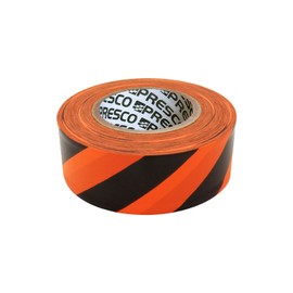 Presco Stripe Patterned Roll Flagging Tape: 1-3/16 in. x 300 ft. (Orange and Black Stripes) [NON-ADHESIVE]