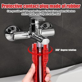 mizikuu Sink Wrench, 7 in 1 Sink Installer Tool Multifunctional Double Head Key Sink Tap Installer Tools for Toilet Bowl Bathroom Kitchen Sanitary Construction