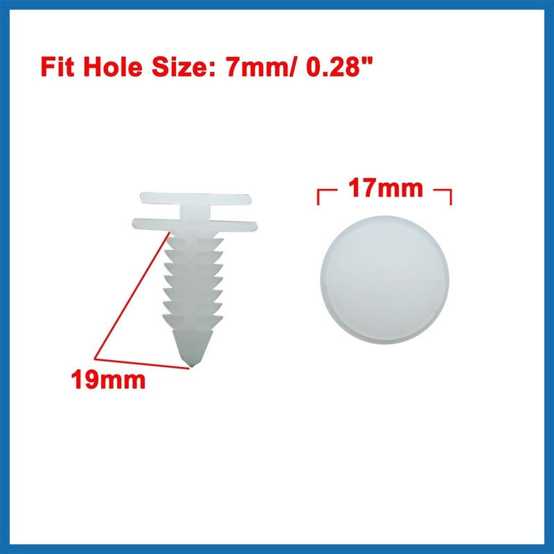 A ABSOPRO 100pcs 8mm White Plastic Rivets Clips Car Door