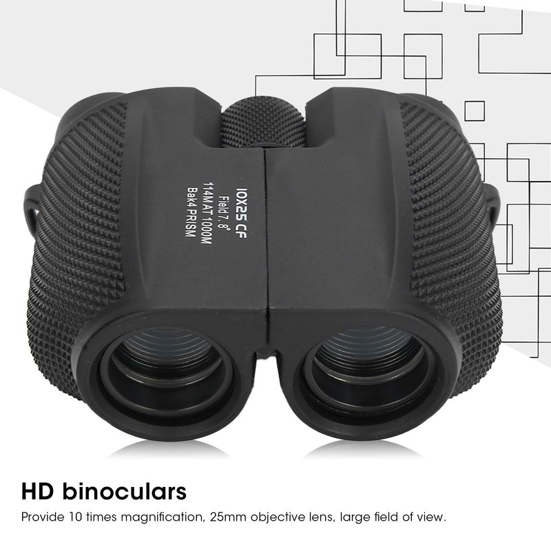 10x25 Telescope High Definition Night Vision Portable Binoculars IPX6 Waterproof
