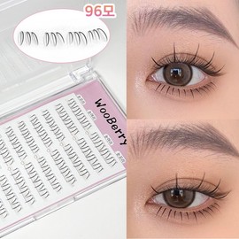 WoodBerry artificial lower eyelashes, natural strand lower eyelash point, underlash transparent line, 12 lines, 96 hairs, 1 piece, Black 01 / WooBerry 인조 언더 속눈썹 자연스러운 가닥 아랫속눈썹 포인트 언더래쉬 투명라인 12줄 96모, 1개, Black 01