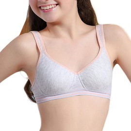 Phennie's Girls Bra for Teens Training Bras Sports Breathable Wireless Light Padded Cotton Pink