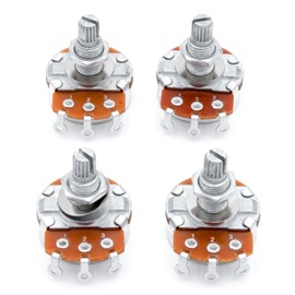 Xuxing 4PCS Guitar Large Potentiometer Audio Volume Taper Pots for Electric Guitar or Bass Guitar (B250K, Long 18mm Shaft)