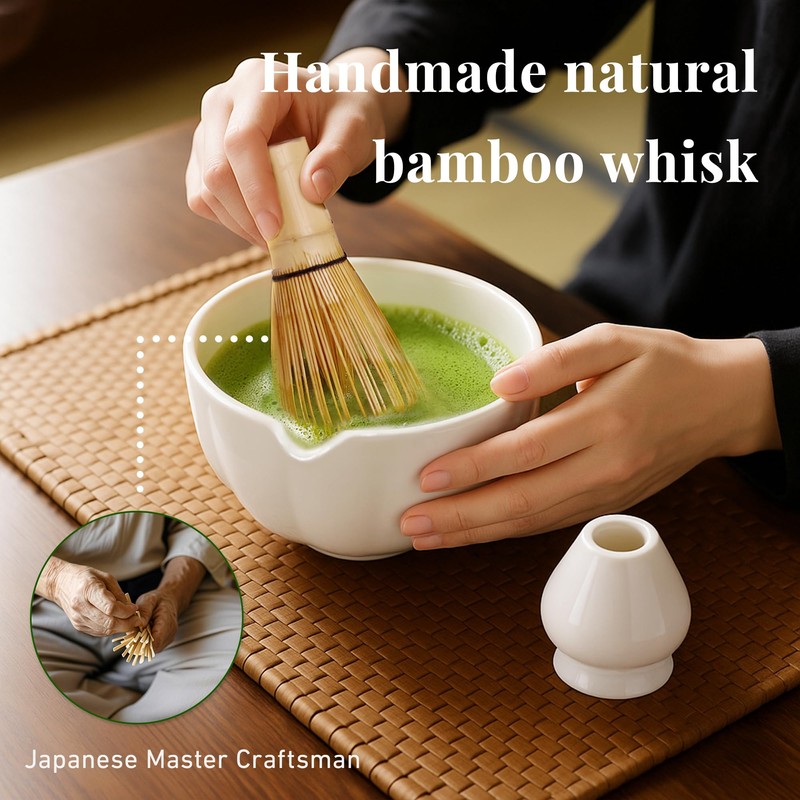 Renmxj Matcha Whisk Set,7 PCS Ceramic Matcha Kit Includes Matcha