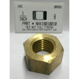 AMERICANINTEGRATEDSUPPLY.COM 1"-8 Finished Hex Nut Solid Brass (1)