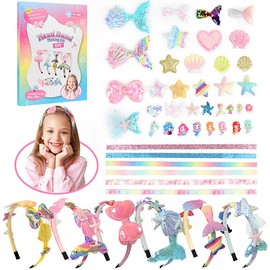 huixiaoqing Mermaid Headband Making Kit, DIY Fun Hairbands & Hair Accessories Set for Girls, Make Your Own Unique Art Headbands, Girls Birthday Presents