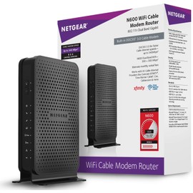 NETGEAR Router N600 de Doble Banda con módem de Cable DOCSIS 3.0 de 8 x 4 (C3700-100NAS) Negro - (Reacondicionado)