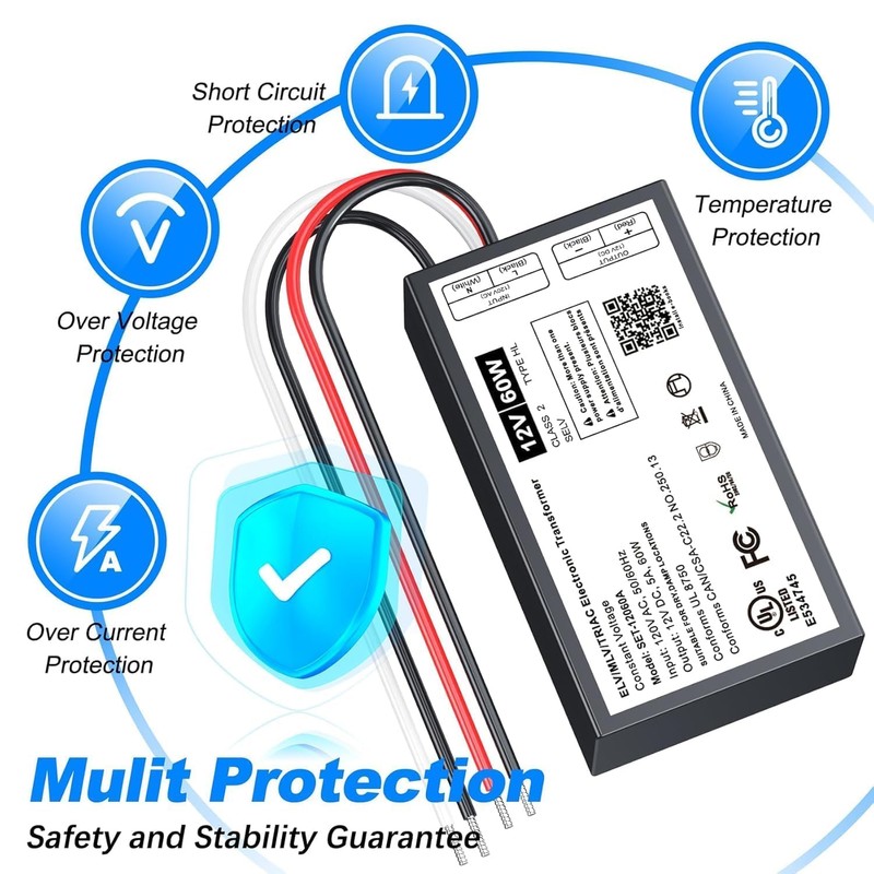 60W 12V Dimmable LED Driver, Triac/ELV/MLV AC to DC Power