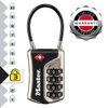 Master Lock 4697EURDNKL Combination Travel Padlock TSA Certified, Nickel, 9,3