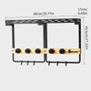 Flysoon Broom Holder Wall Mount With Built-In Guardrail Shelf, Cleaning