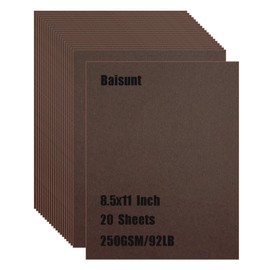 Baisunt 20 Sheets Brown Cardstock Thick Blank Craft Paper for DIY Art Project, Scrapbook, Cards and Invitations Making(8.5 x 11 Inches)