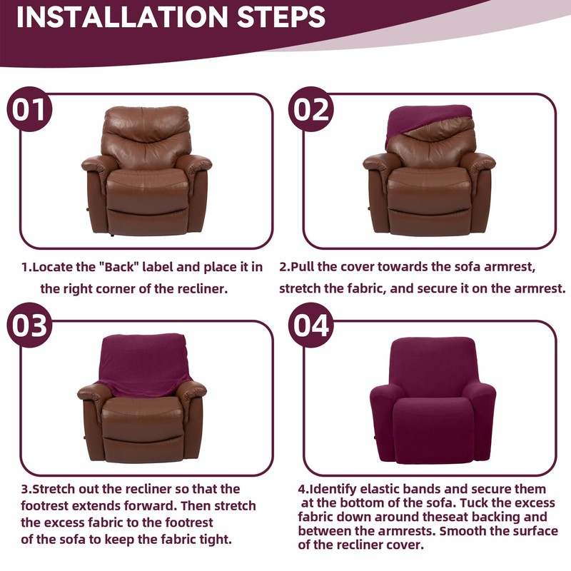 Cupuamon Recliner Chair Covers,Lazy Boy Recliner Covers Stretch Reclining Covers