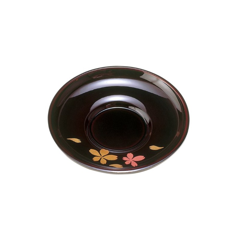 中西 Crafts 溜 kurodaruma 茶托 Cherry Set of 5 4460012 
