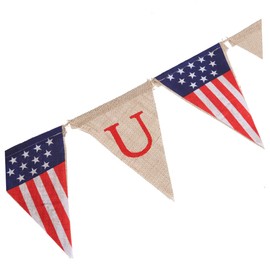 Gadpiparty Fourth of July Patriotic Banner Bunting Decorations Banner USA Letters Hanging Garlands