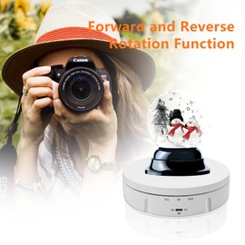 CDIYTOOL Electric Rotating Turntable for Photography, Professional 360 Degree Motorized Rotating Stand Display Table for Live Video Automatic Revolving Platform Product Display Table (White)