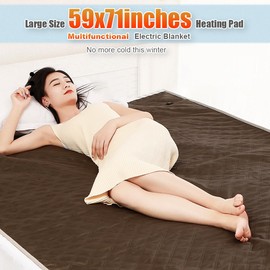 Portable Large Size Electric Heating Pad Heated Sleeping Pad Outdoor Camping Sleeping Bag Pad USB/Type-C Powered 3 Heating Levels Heating Pad for Cold Weather Camping Backpacking or Hiking 59 x 71in