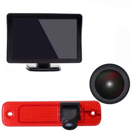 Dynavsal Brake Light Reversing Camera + 4.3 Inch TFT LCD Colour Display Car Monitor, IR Night Vision Car Rear View Camera Set Waterproof for Ford Transit MK7 Tourneo/Furgon MK4 2006-2014/Rear Door/Van