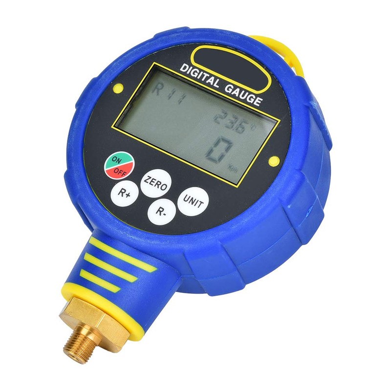 Glomora Digital High-Pressure Refrigeration Gauge, Set with LCD Display, Multi-Function