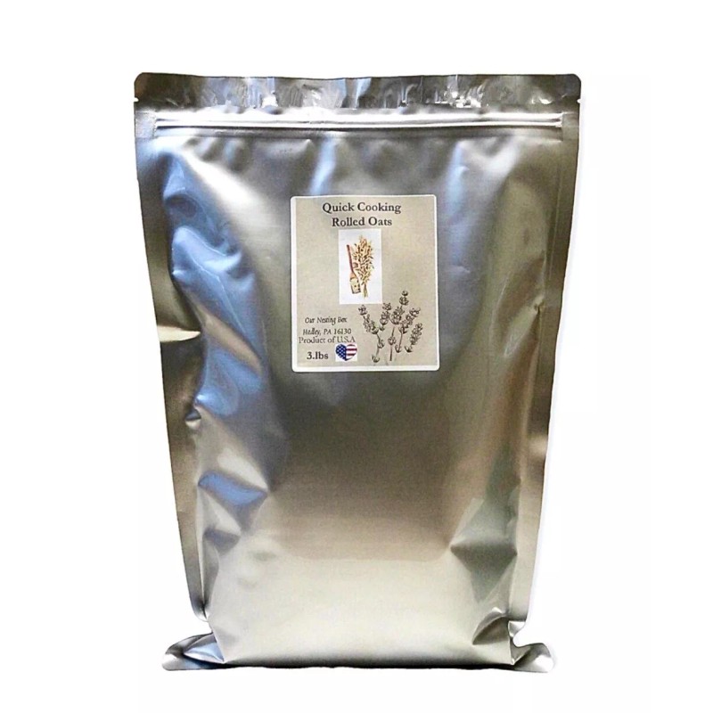 Our Nesting Box Rolled Quick Oats~Quick Cooking Oatmeal~Bulk 3Lb Mylar