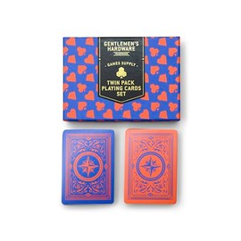 Gentlemen's Hardware Waterproof Playing Cards Standard Poker Size Deck of Cards, Twin Pack, Red/White/Blue
