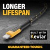 DEWALT Reinforced Braided Cable for Lightning, 10 feet, 3 feet,