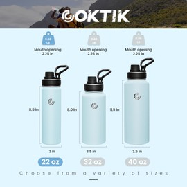 Sports Water Bottle 22oz, Insulated Water Bottle with Straw,Stainless Steel,Simple Modern,Suitable for Travel, School, Boy, Girl(FOG)