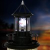 Rowzzi LED Solar Powered Lighthouse, 360 Degree Rotating Lamp Courtyard