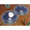 GRANDDECO Holiday Christmas Placemat 14" Set of 4, Cutwork Embroidered