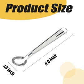 2 Pcs Stainless Steel Manual Whisk Egg Beater Hand Whisker Spring Coil Wire Whisk Blender Mini Whisk Cream Flat Mixer Spring Coil Kitchen Gadget for Cooking,Baking,Whisking,Blending, Beating