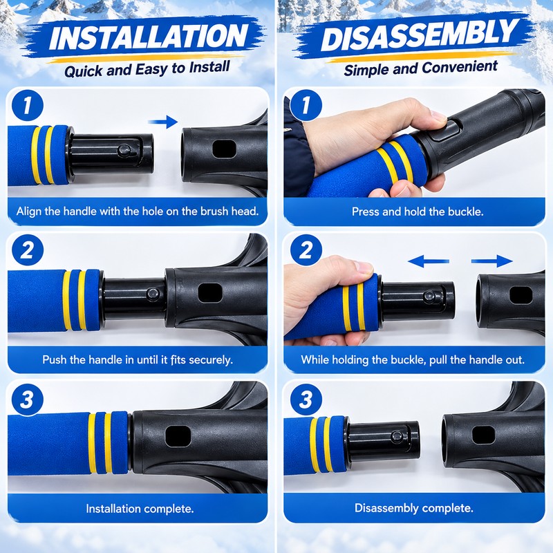 3-in-1 Extendable Snow Brush and Ice Scraper for Cars –