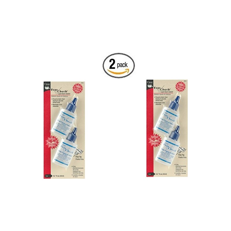 Dritz Fray Check Liquid Seam Sealant 1674, 0.75-Ounce, 2-Pack (x2)