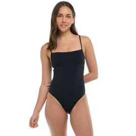 Eidon Women's Standard Meredith One Piece Swimsuit with Contour Shelf Bra, Black Licorice